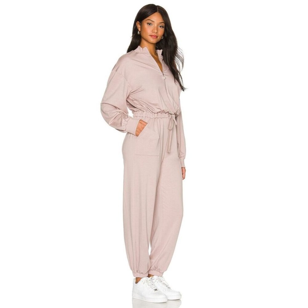Lovers and Friends Emily Jumpsuit Bark Beige Long Sleeve - Picture 2 of 7